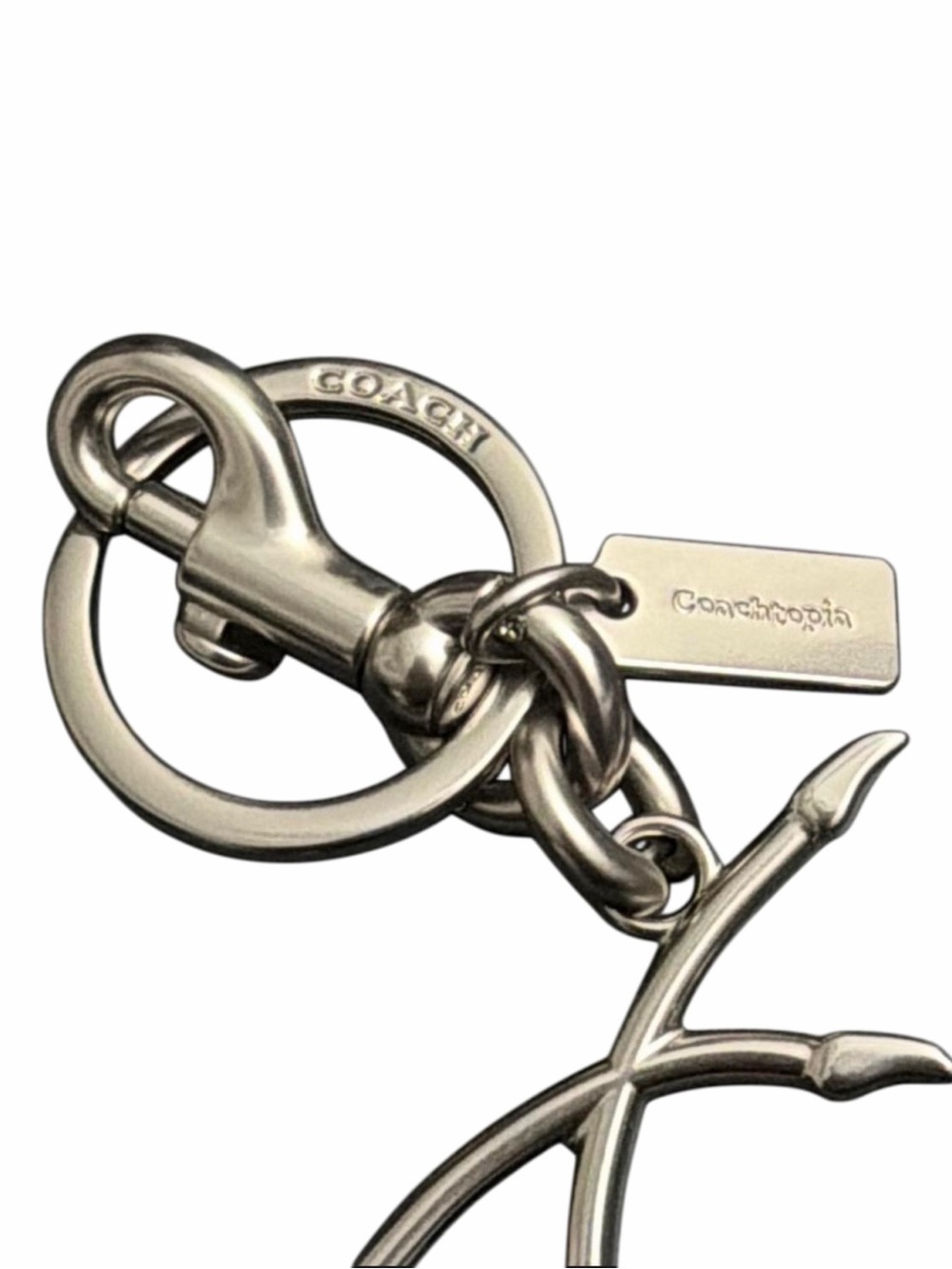 Authentic Coach Black Cherry Enamel Charm Keyring with Silver Hardware - Picture 3 of 5